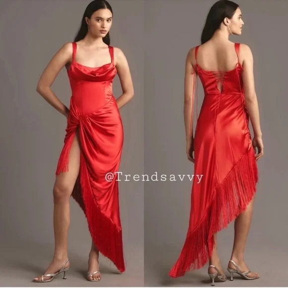knee length dresses for ladies Fringe Midi Dress - Ivory main image 1